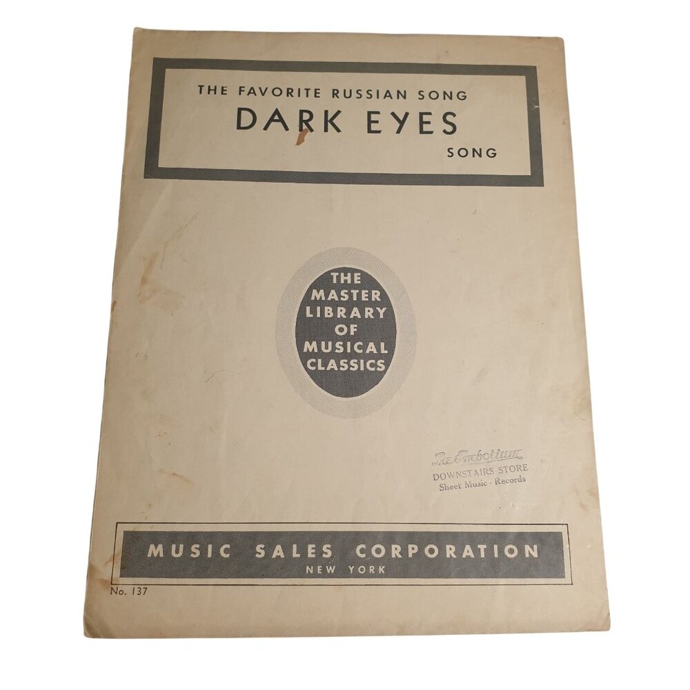 Favorite Russian Song Dark Eyes Sheet Music Master Library Musical Classics 137